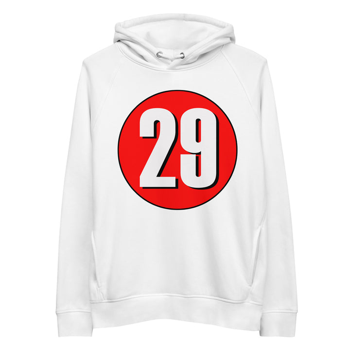 Unisex pullover hoodie: White on Red 29