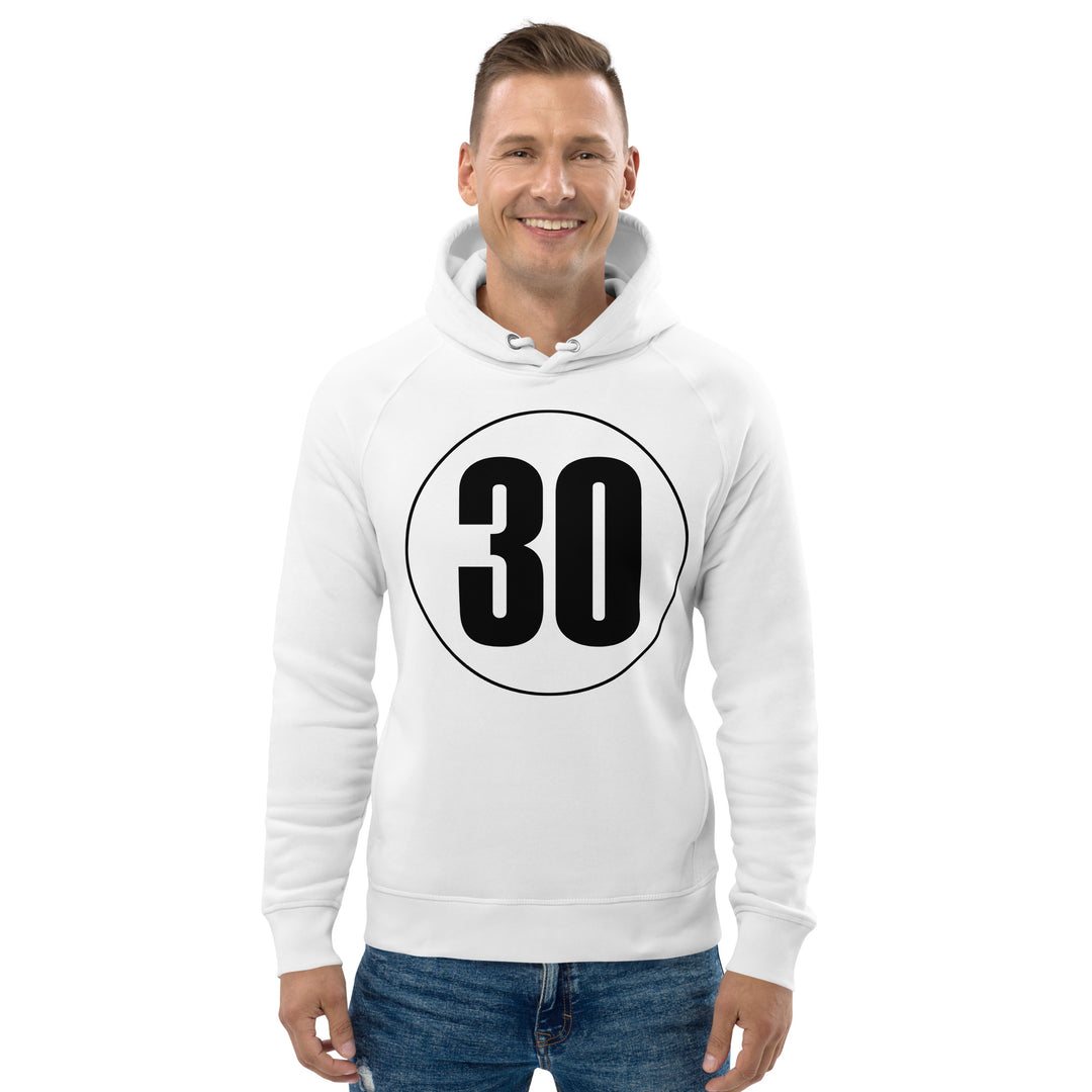 Unisex pullover hoodie: Black on White 30