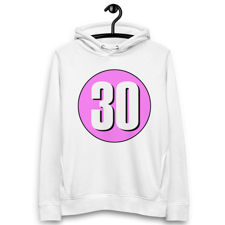 Unisex pullover hoodie: White on Pink 30