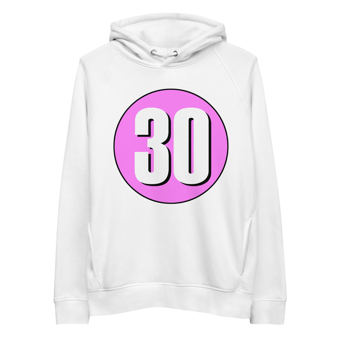 Unisex pullover hoodie: White on Pink 30