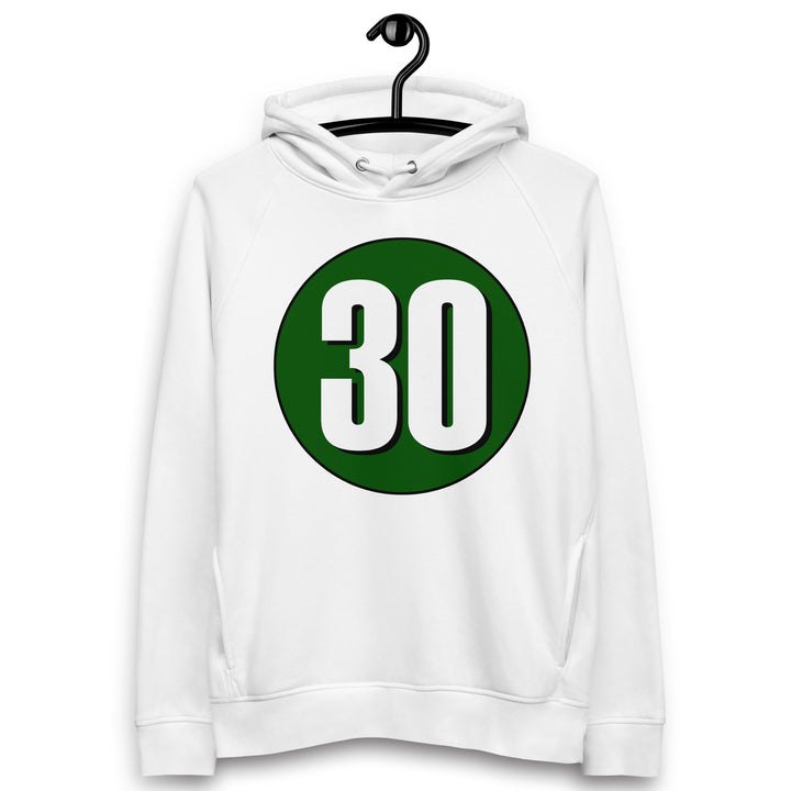 Unisex pullover hoodie: White on Hunter Green 30