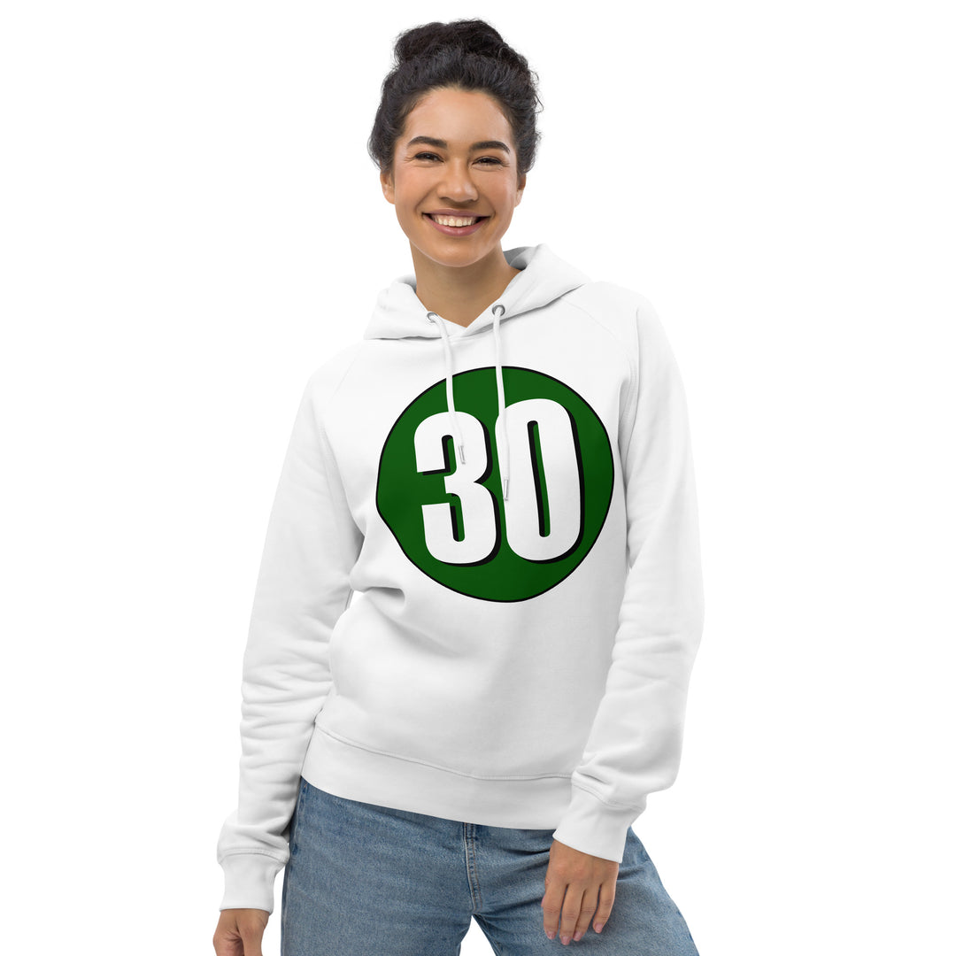 Unisex pullover hoodie: White on Hunter Green 30