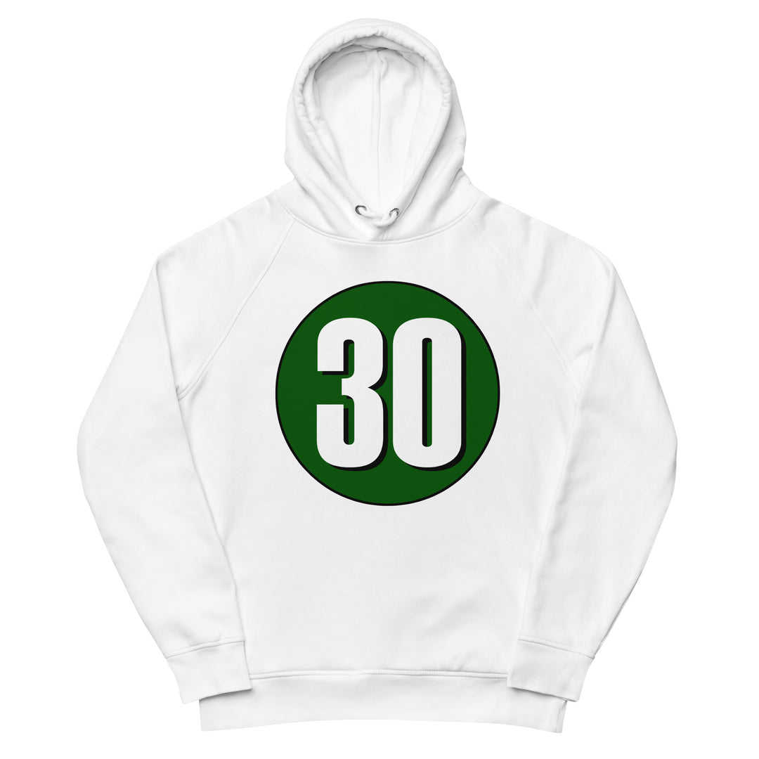 Unisex pullover hoodie: White on Hunter Green 30