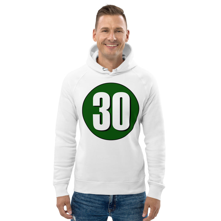 Unisex pullover hoodie: White on Hunter Green 30