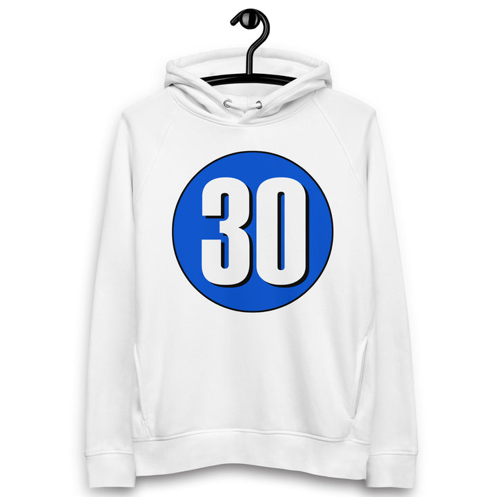 Unisex pullover hoodie: White on Periwinkle 30