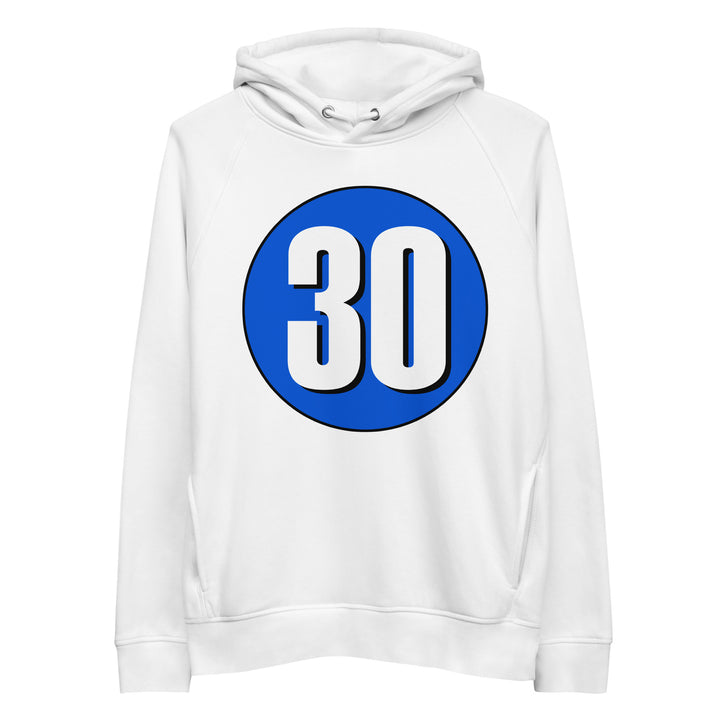 Unisex pullover hoodie: White on Periwinkle 30