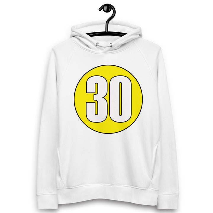 Unisex pullover hoodie: White on Yellow 30