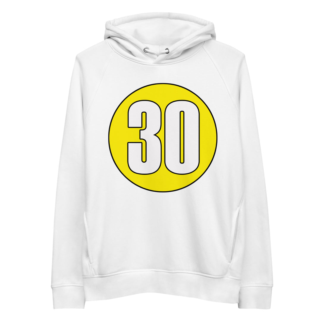 Unisex pullover hoodie: White on Yellow 30