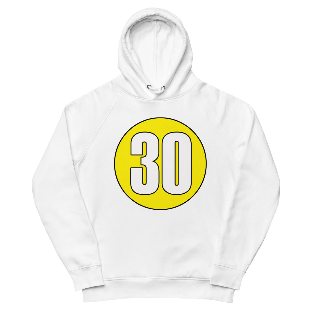 Unisex pullover hoodie: White on Yellow 30