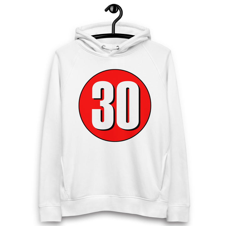 Unisex pullover hoodie: White on Red 30