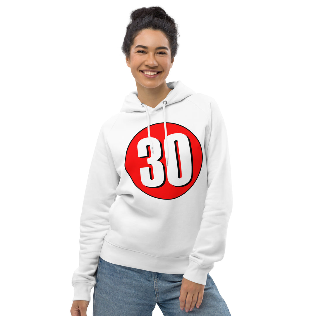 Unisex pullover hoodie: White on Red 30