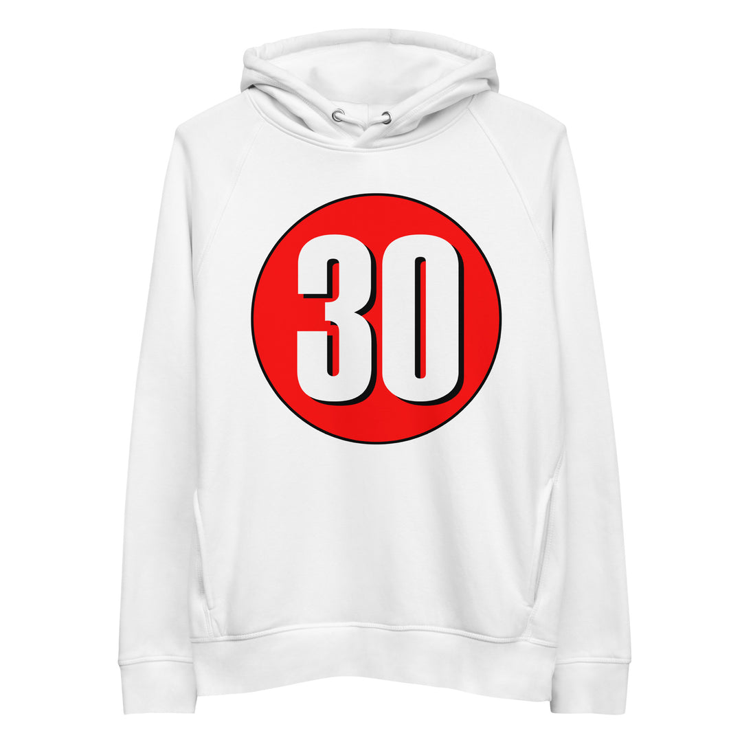 Unisex pullover hoodie: White on Red 30