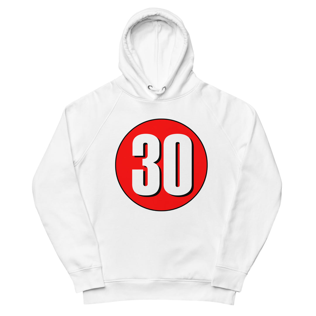 Unisex pullover hoodie: White on Red 30