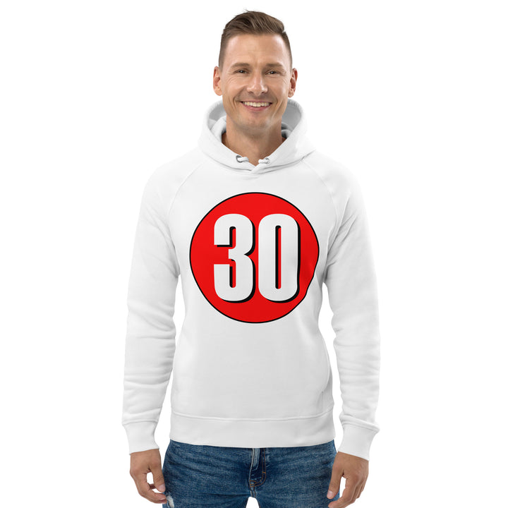 Unisex pullover hoodie: White on Red 30