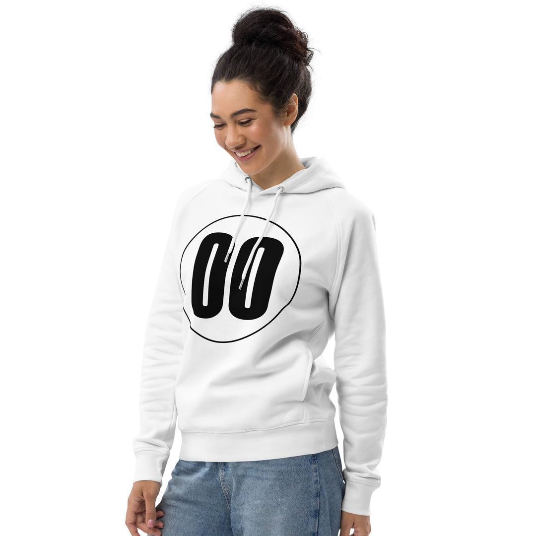 Unisex pullover hoodie: Black on White 00