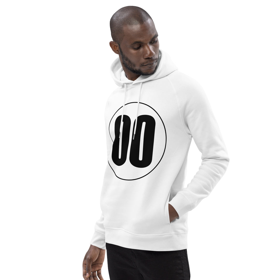 Unisex pullover hoodie: Black on White 00