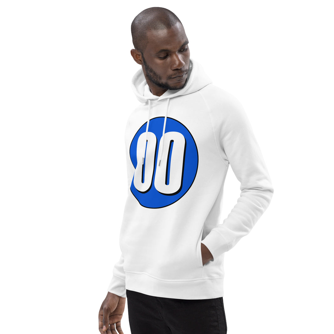 Unisex pullover hoodie: White on Periwinkle 00