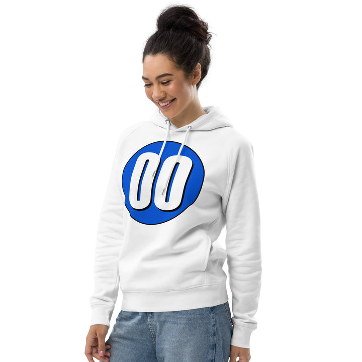 Unisex pullover hoodie: White on Periwinkle 00