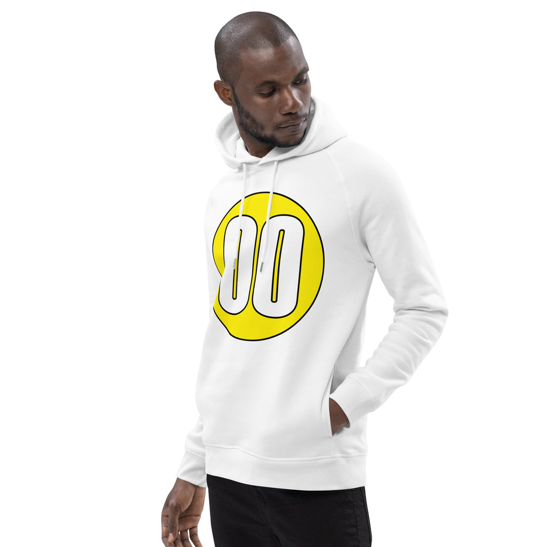 Unisex pullover hoodie: White on Yellow 00