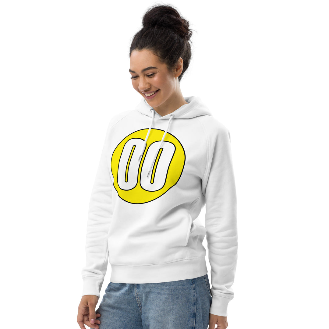 Unisex pullover hoodie: White on Yellow 00