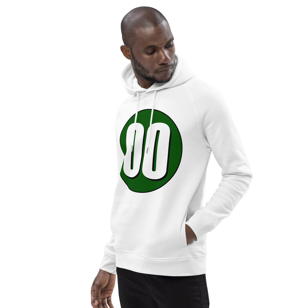 Unisex pullover hoodie: White on Hunter Green 00