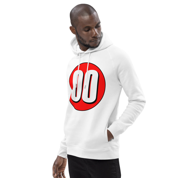 Unisex pullover hoodie: White on Red 00