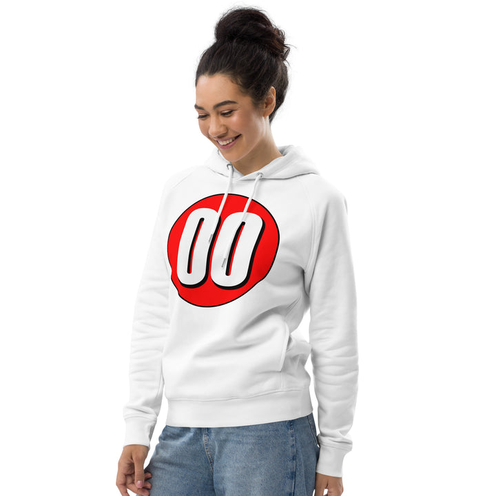 Unisex pullover hoodie: White on Red 00