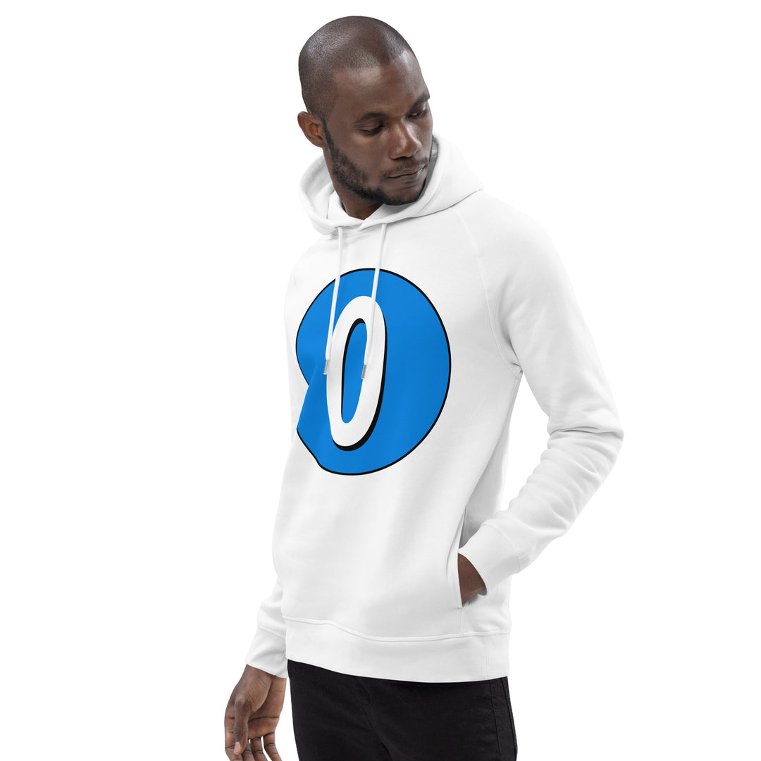 Unisex pullover hoodie: White on Blue 0