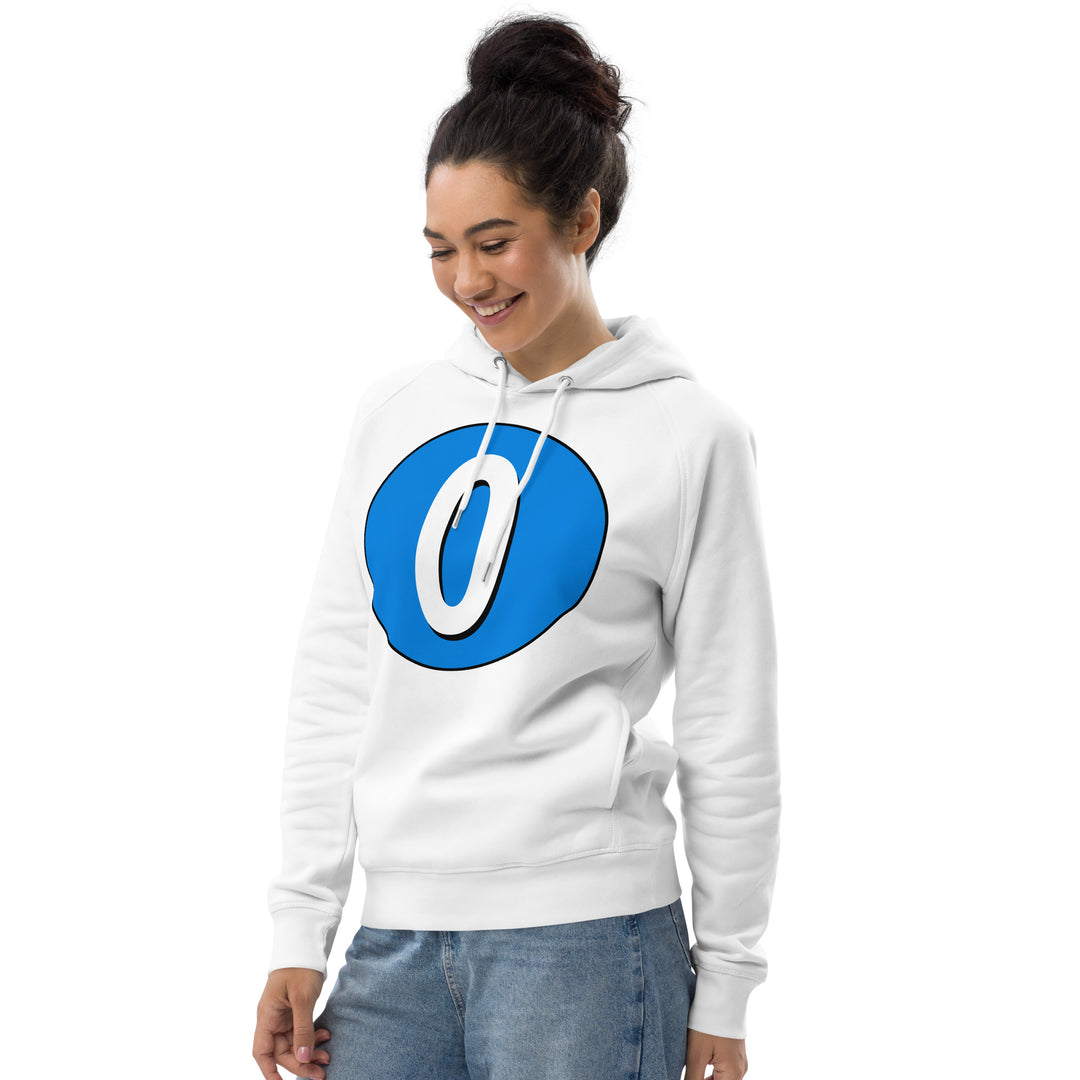 Unisex pullover hoodie: White on Blue 0