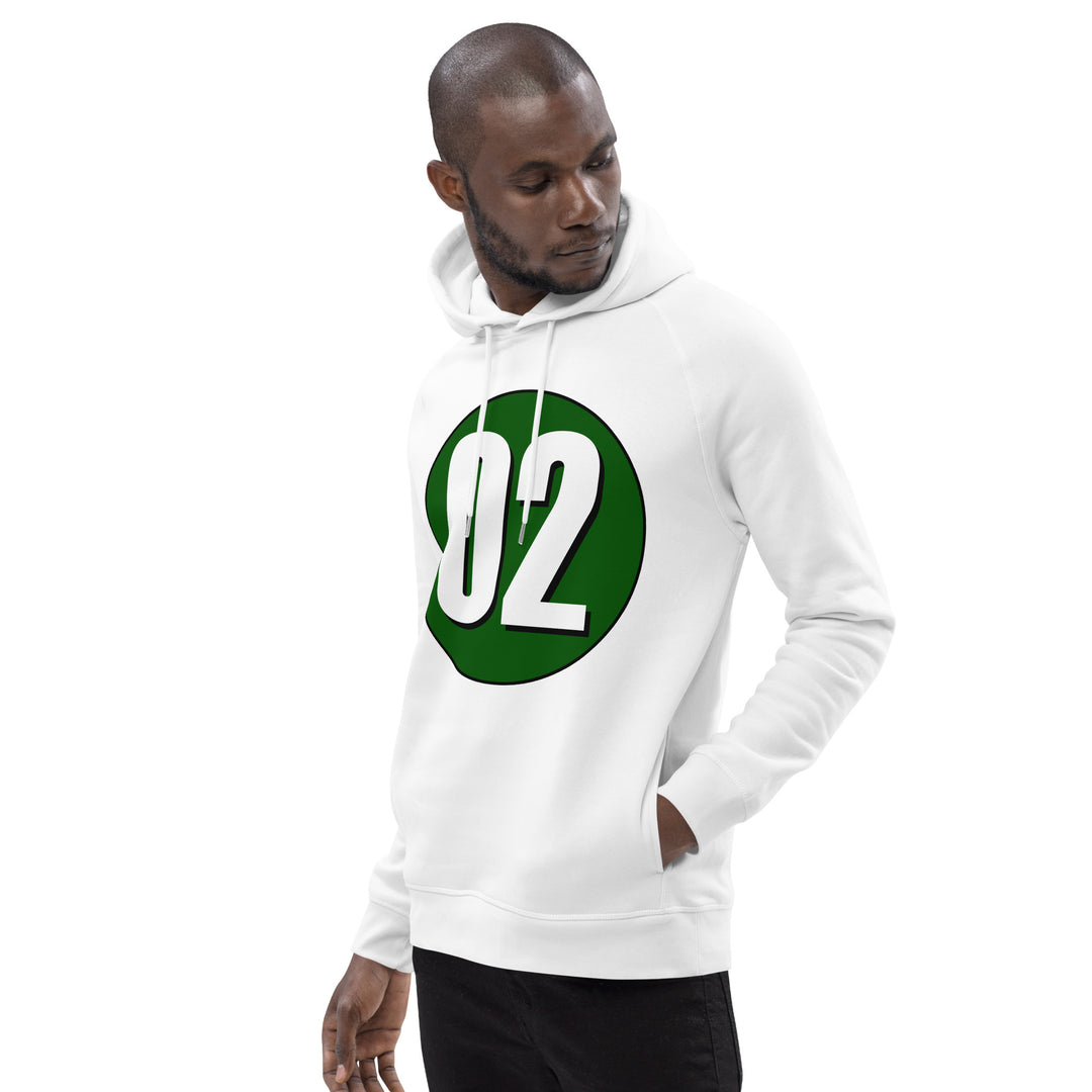 Unisex pullover hoodie: White on Hunter Green 02