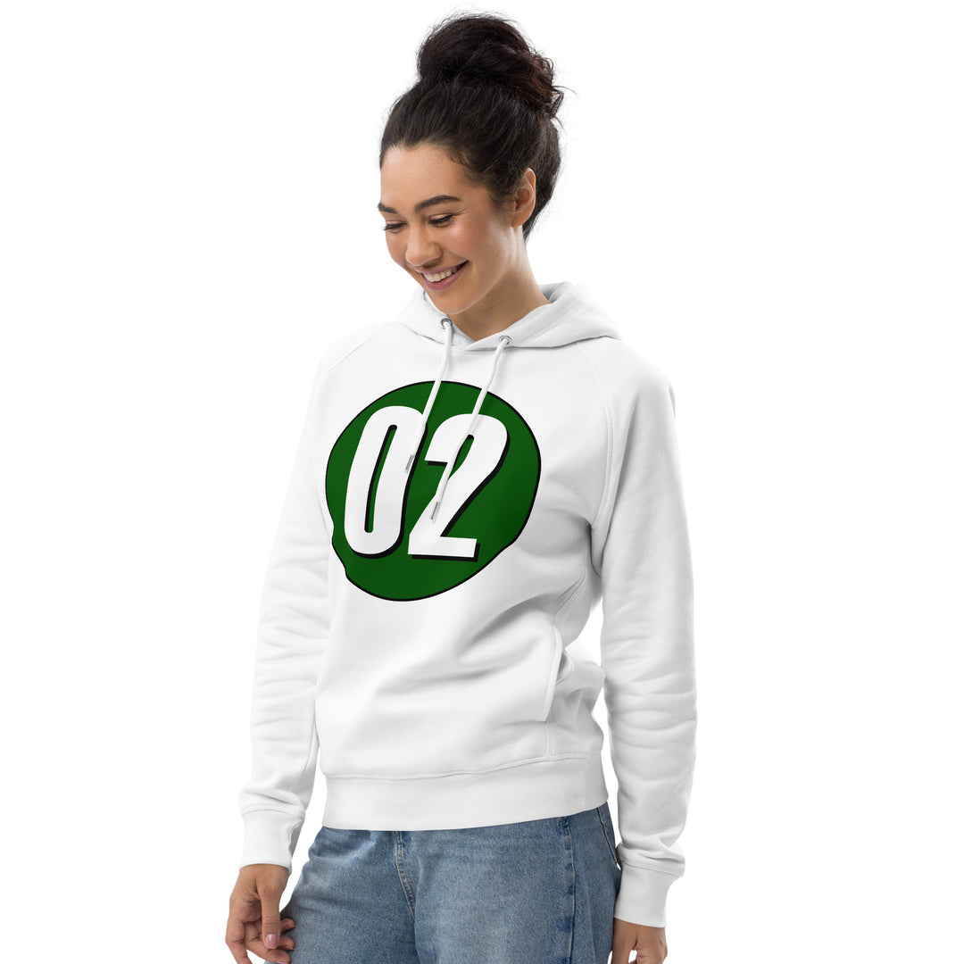 Unisex pullover hoodie: White on Hunter Green 02