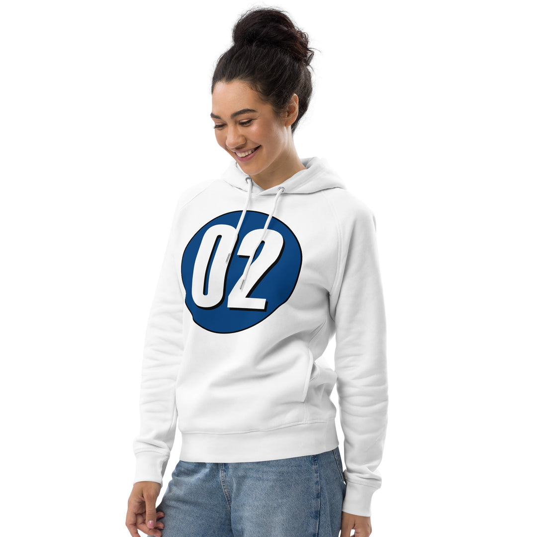 Unisex pullover hoodie: White on Navy Blue 02