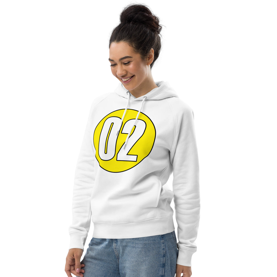 Unisex pullover hoodie: White on Yellow 02