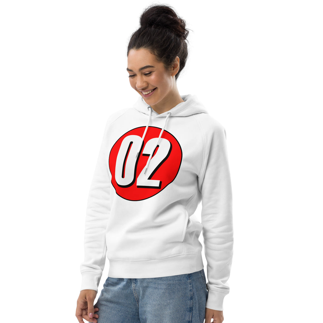 Unisex pullover hoodie: White on Red 02