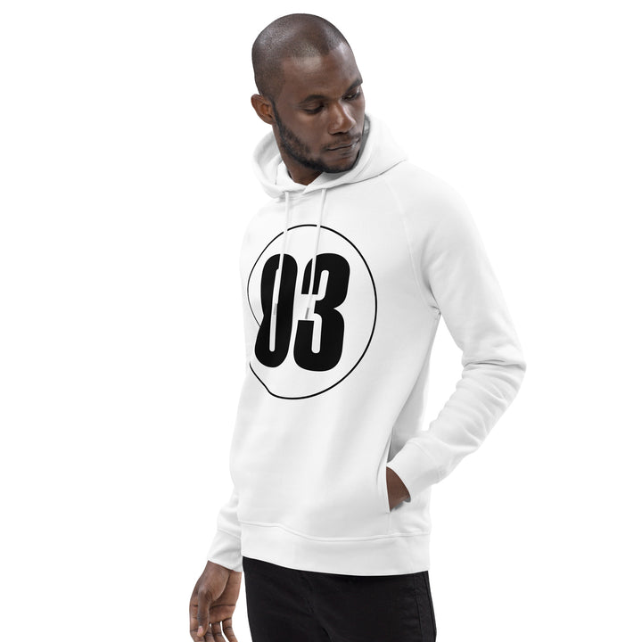 Unisex pullover hoodie: Black on White 03