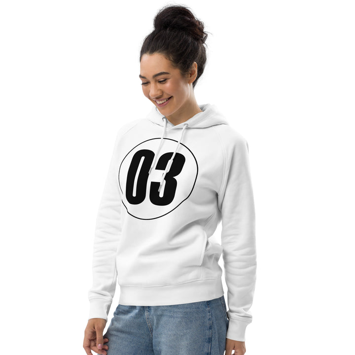 Unisex pullover hoodie: Black on White 03