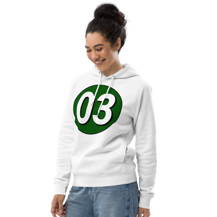 Unisex pullover hoodie: White on Hunter Green 03