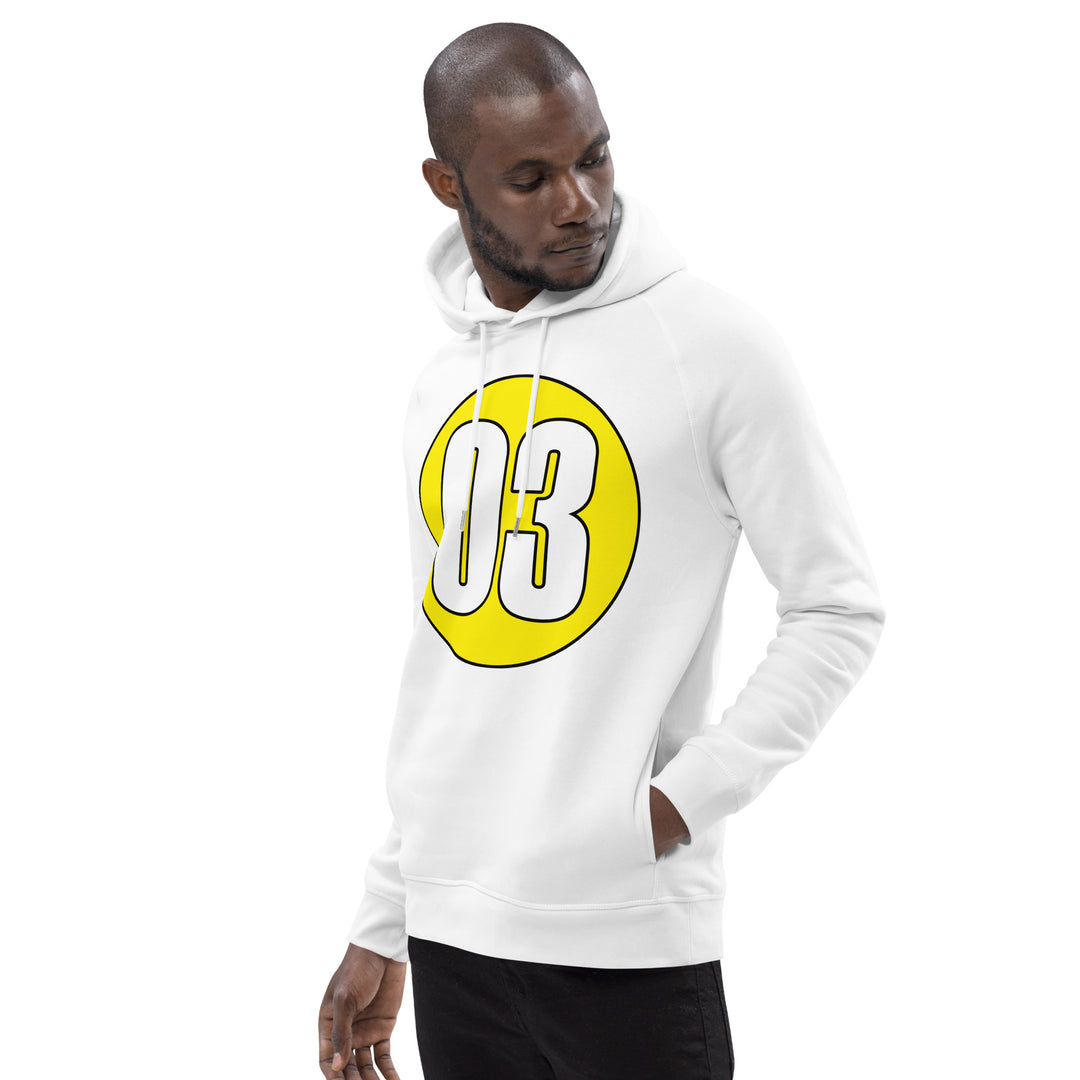 Unisex pullover hoodie: White on Yellow 03