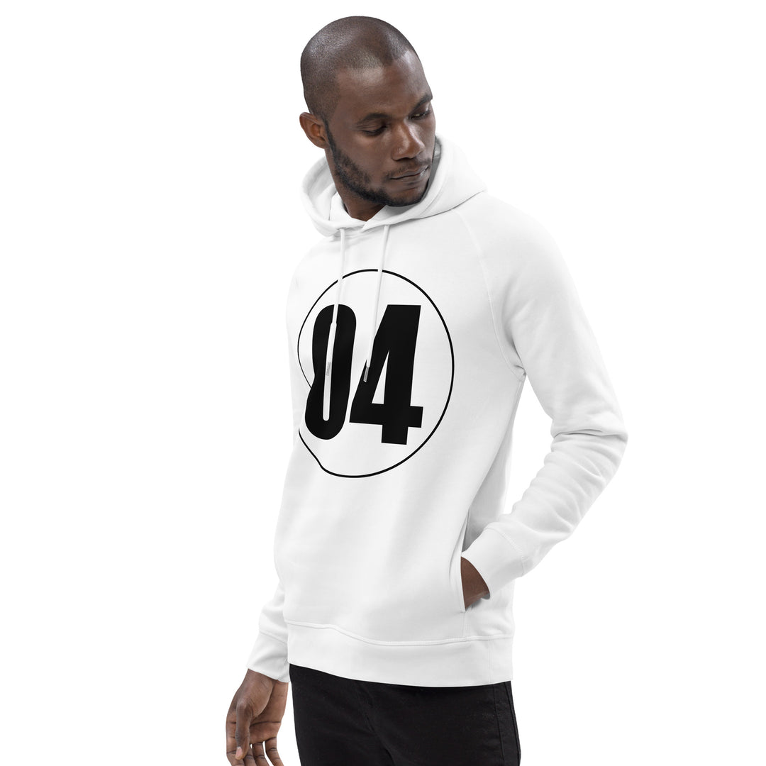 Unisex pullover hoodie: Black on White 04