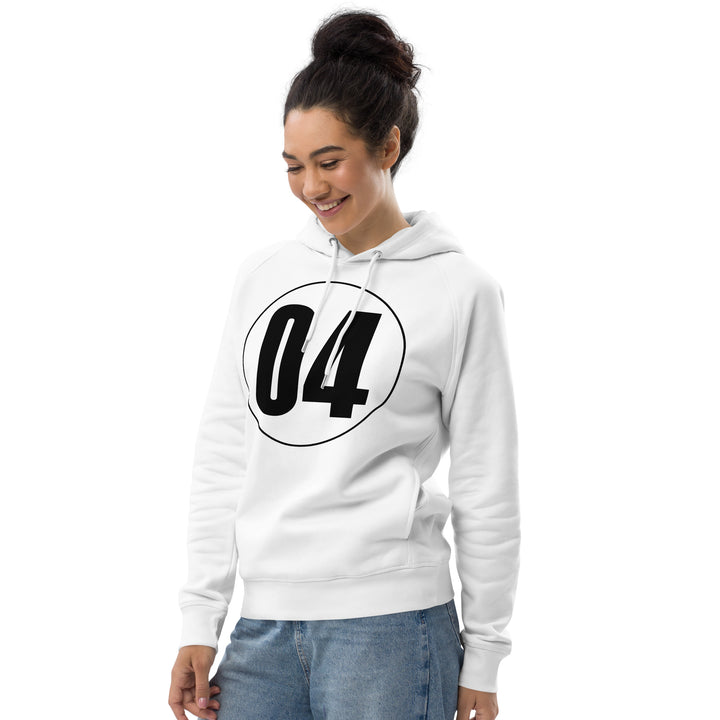 Unisex pullover hoodie: Black on White 04