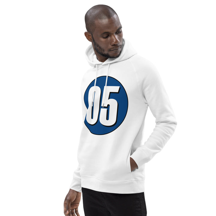 Unisex pullover hoodie: White on Navy Blue 05