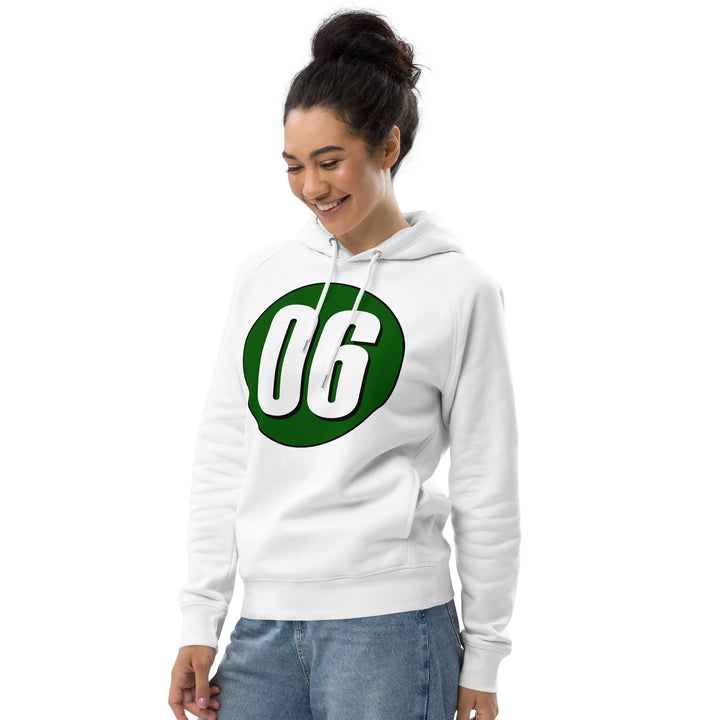 Unisex pullover hoodie: White on Hunter Green 06