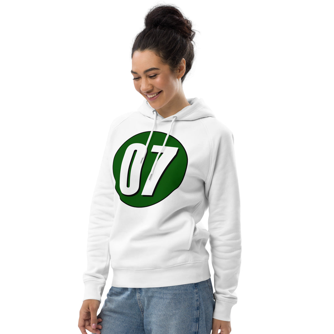 Unisex pullover hoodie: White on Hunter Green 07