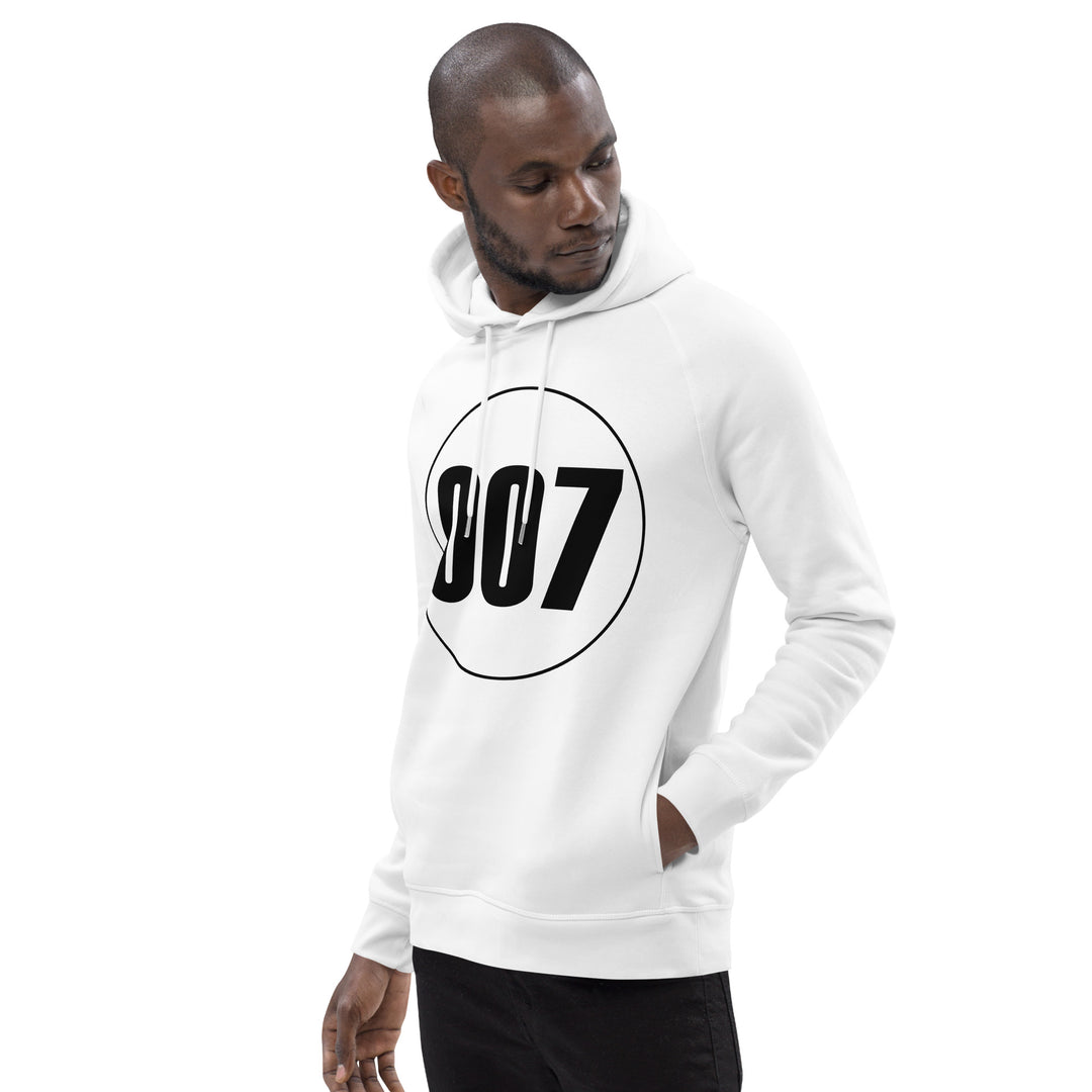 Unisex pullover hoodie: Black on White 007