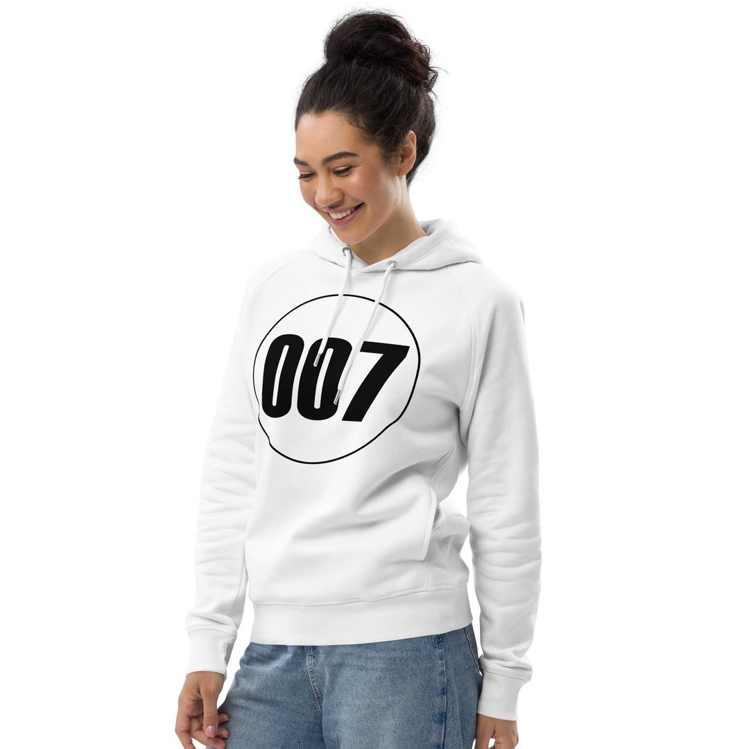 Unisex pullover hoodie: Black on White 007