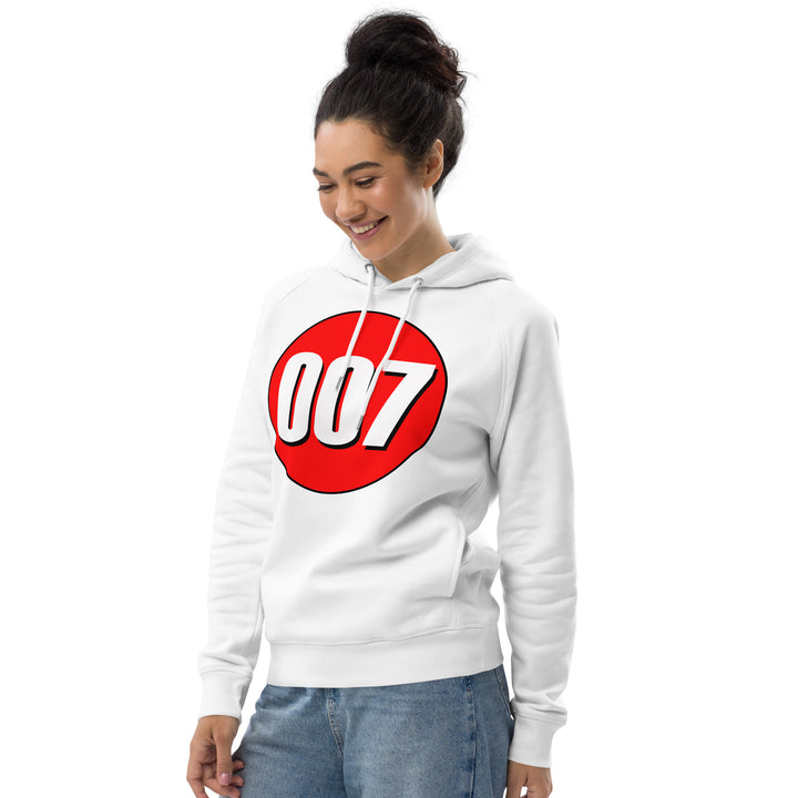 Unisex pullover hoodie: White on Red 007