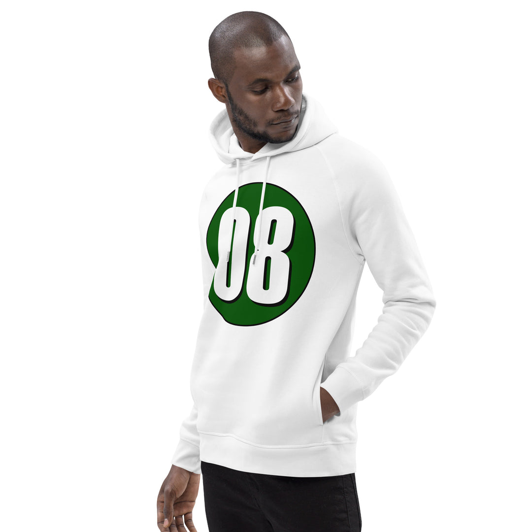 Unisex pullover hoodie: White on Hunter Green 08