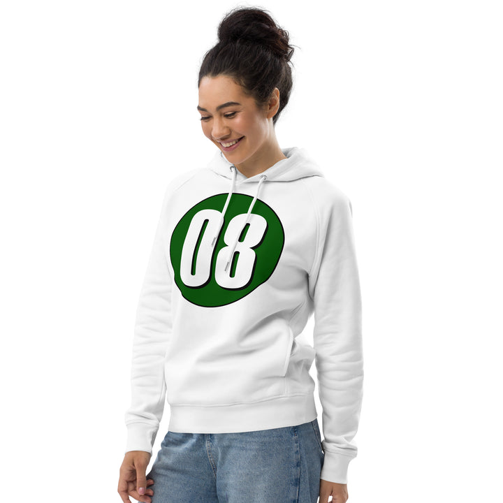 Unisex pullover hoodie: White on Hunter Green 08