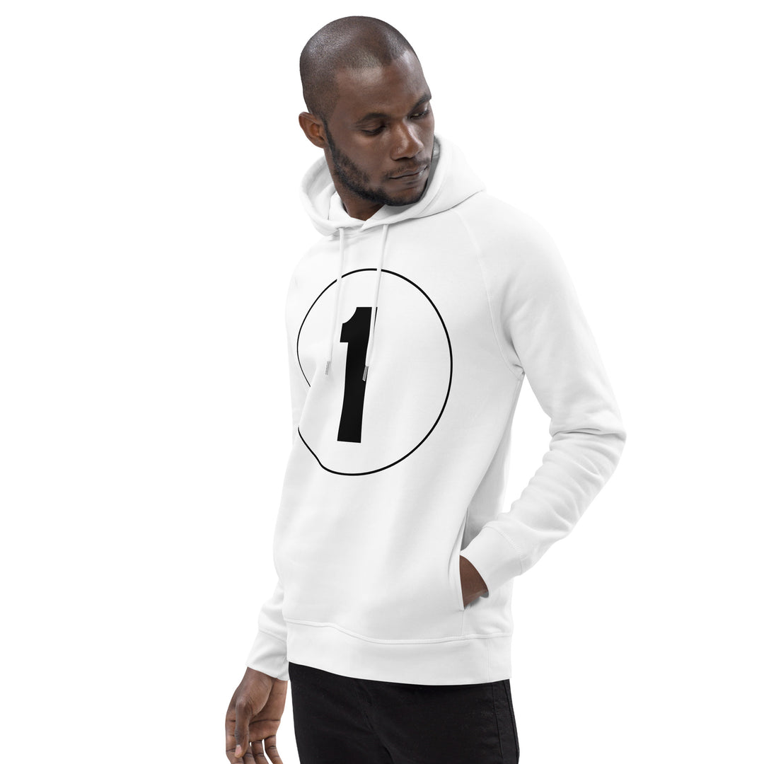 Unisex pullover hoodie: Black on White 1