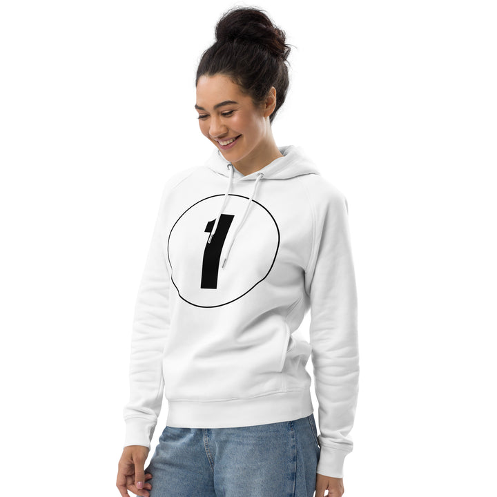 Unisex pullover hoodie: Black on White 1